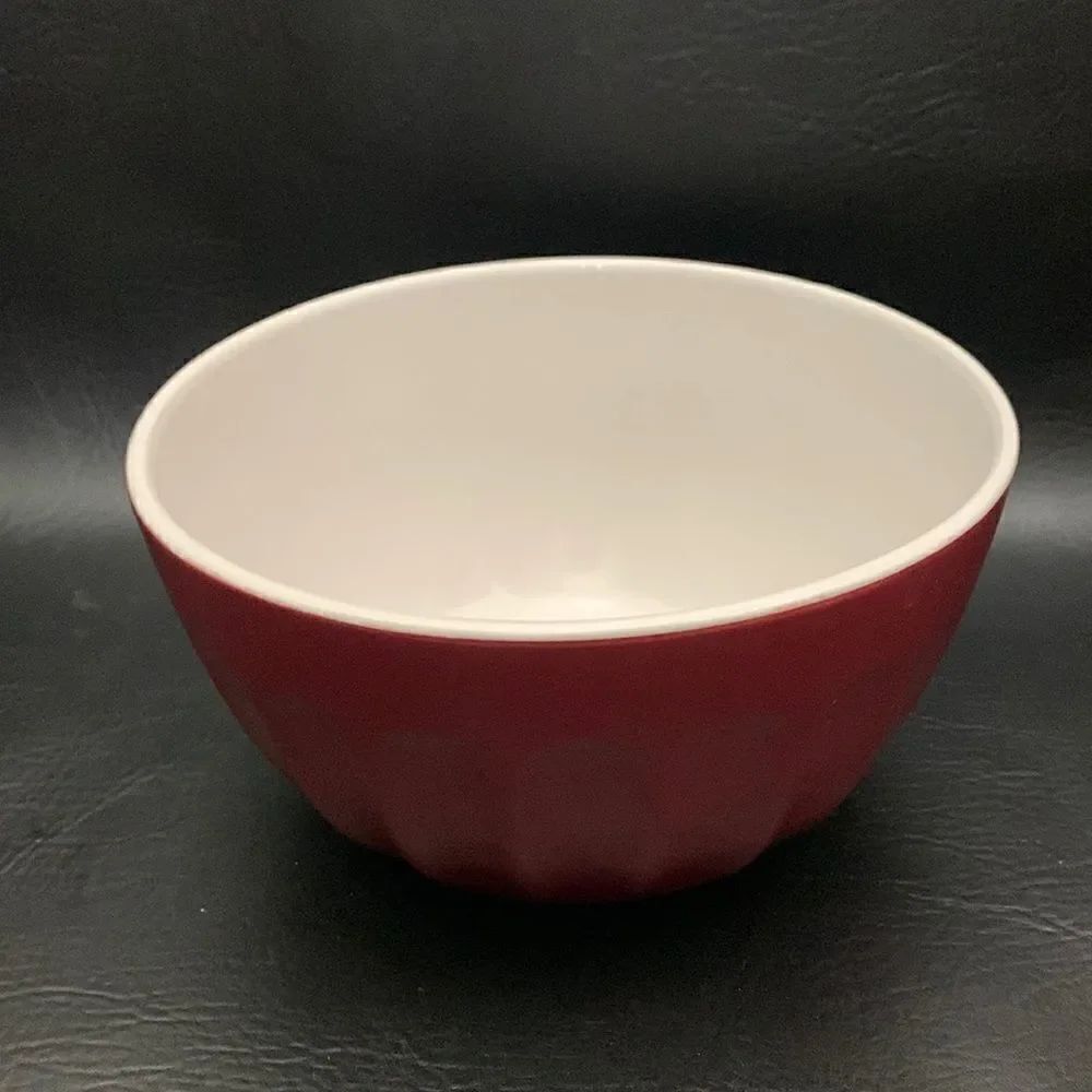 Housewares International Mixing Bowls Maroon Red White Interior 8 1/2 Inch